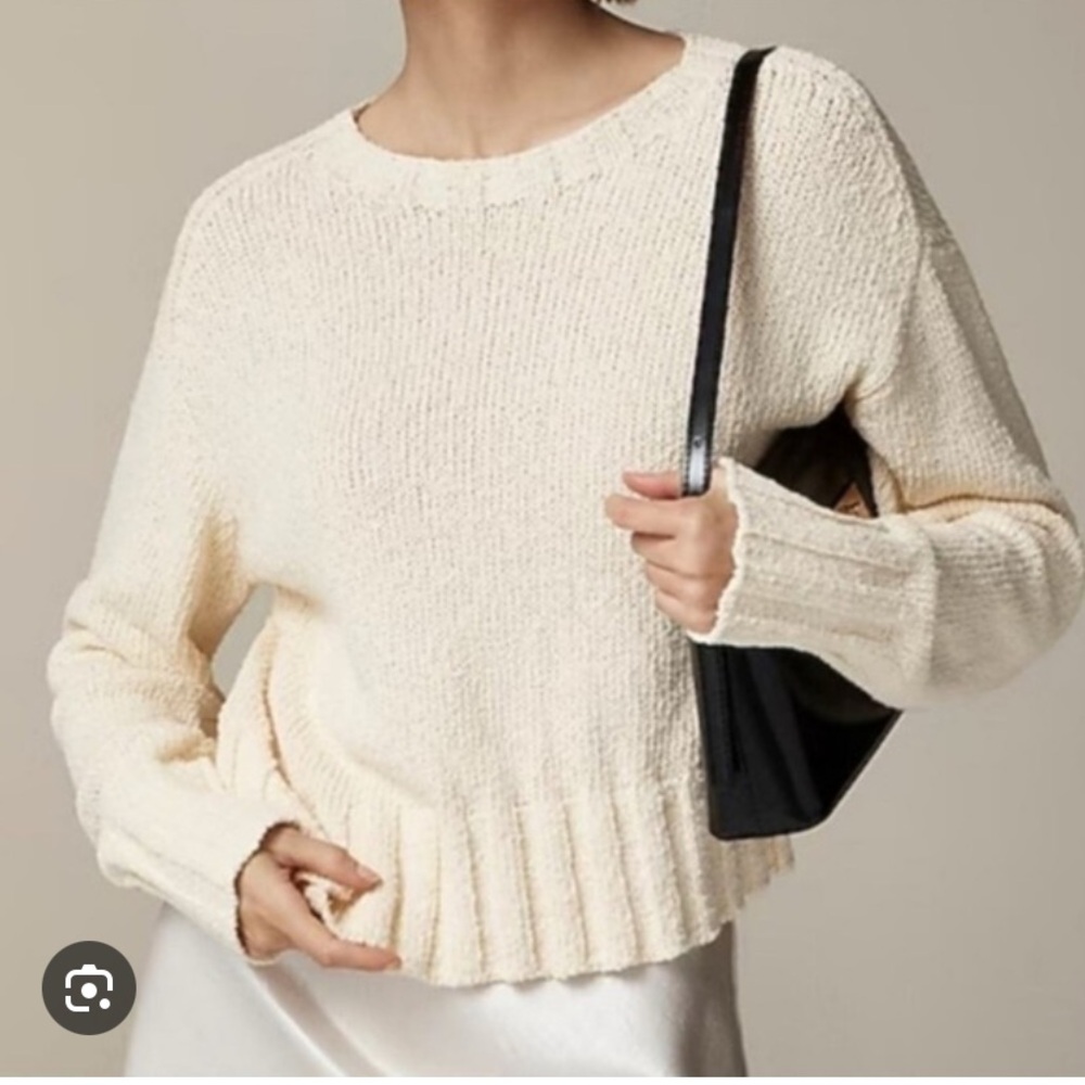 J. Crew J Crew relaxed textured crew neck sweater cream s